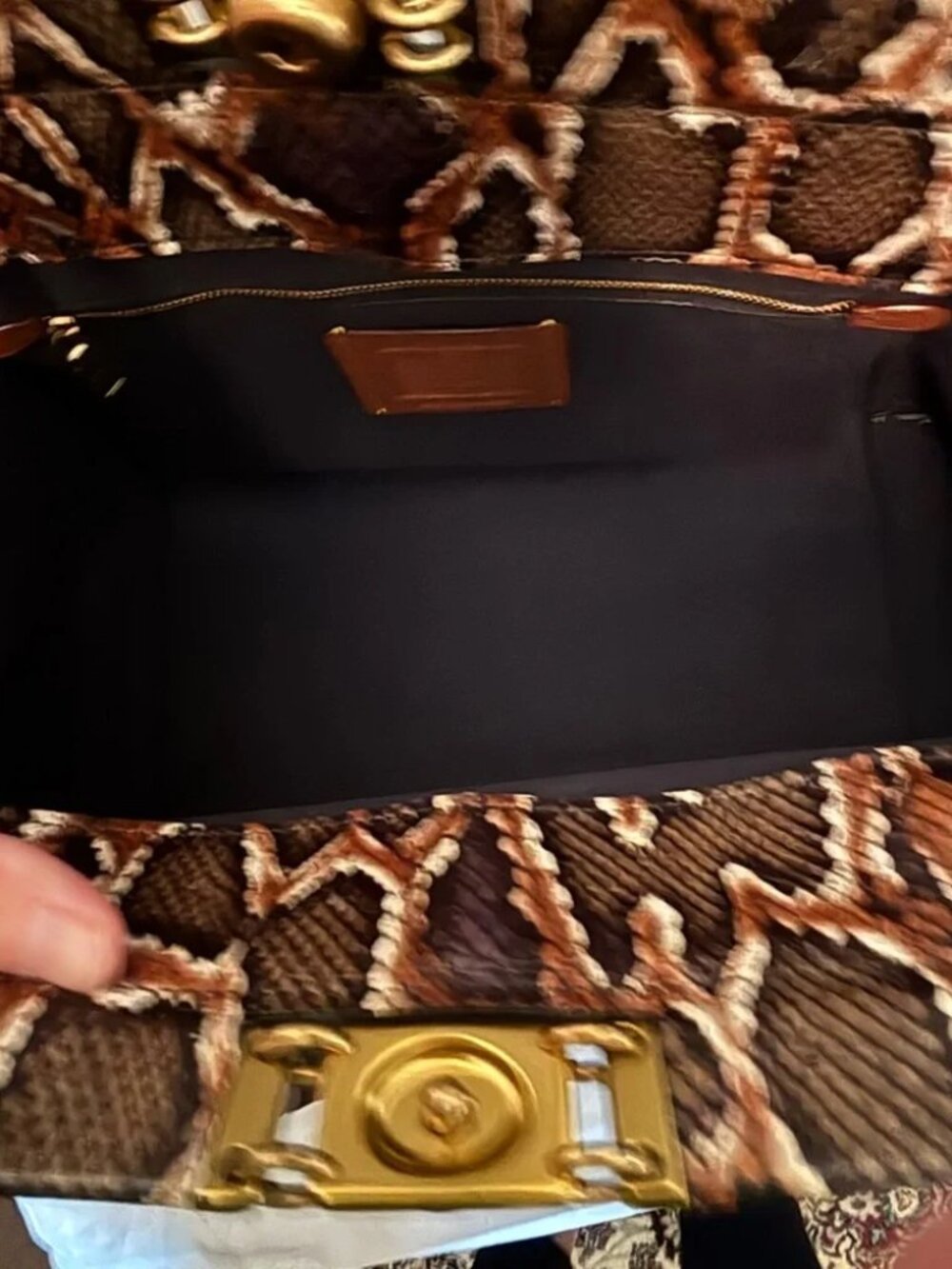 Rare Coach 1941 ArmyGreen & Black Troupe Satchel Carryall 35 w/ Snakeskin Accent - Picture 6 of 14